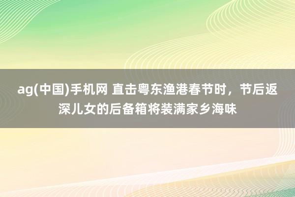 ag(中国)手机网 直击粤东渔港春节时，节后返深儿女的后备箱将装满家乡海味