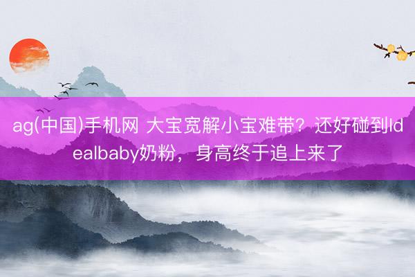 ag(中国)手机网 大宝宽解小宝难带？还好碰到Idealbaby奶粉，身高终于追上来了