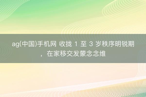 ag(中国)手机网 收拢 1 至 3 岁秩序明锐期，在家移交发蒙念念维