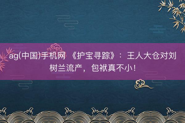 ag(中国)手机网 《护宝寻踪》：王人大仓对刘树兰流产，包袱真不小！