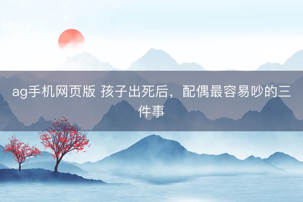 ag手机网页版 孩子出死后，配偶最容易吵的三件事