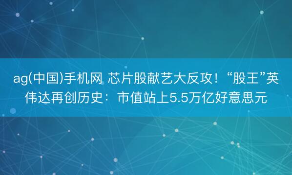 ag(中国)手机网 芯片股献艺大反攻！“股王”英伟达再创历史：市值站上5.5万亿好意思元
