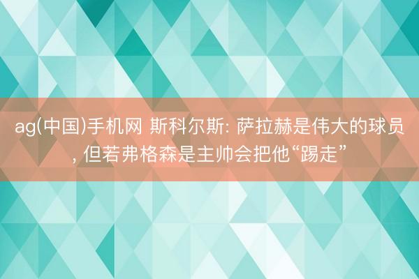 ag(中国)手机网 斯科尔斯: 萨拉赫是伟大的球员， 但若弗格森是主帅会把他“踢走”