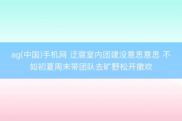 ag(中国)手机网 迂腐室内团建没意思意思 不如初夏周末带团队去旷野松开撒欢