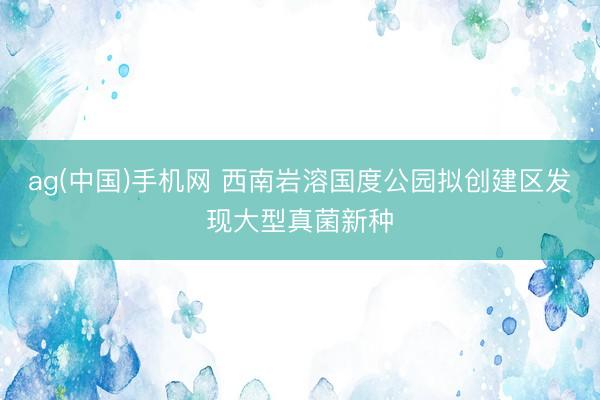 ag(中国)手机网 西南岩溶国度公园拟创建区发现大型真菌新种