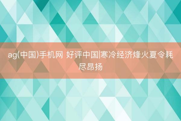 ag(中国)手机网 好评中国|寒冷经济烽火夏令耗尽昂扬