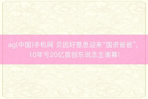 ag(中国)手机网 贝因好意思迎来“国资爸爸”, 10年亏20亿首创东说念主谢幕!