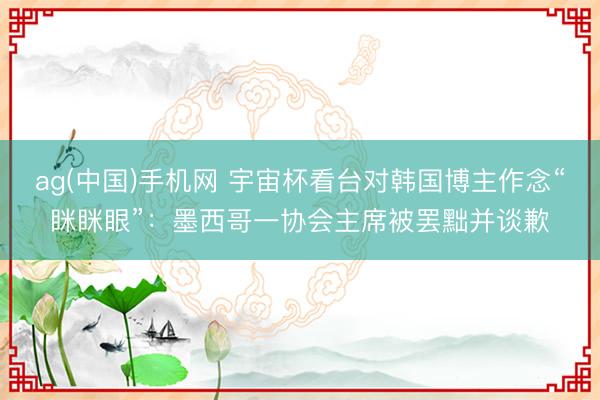 ag(中国)手机网 宇宙杯看台对韩国博主作念“眯眯眼”：墨西哥一协会主席被罢黜并谈歉