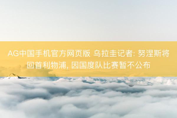 AG中国手机官方网页版 乌拉圭记者: 努涅斯将回首利物浦， 因国度队比赛暂不公布